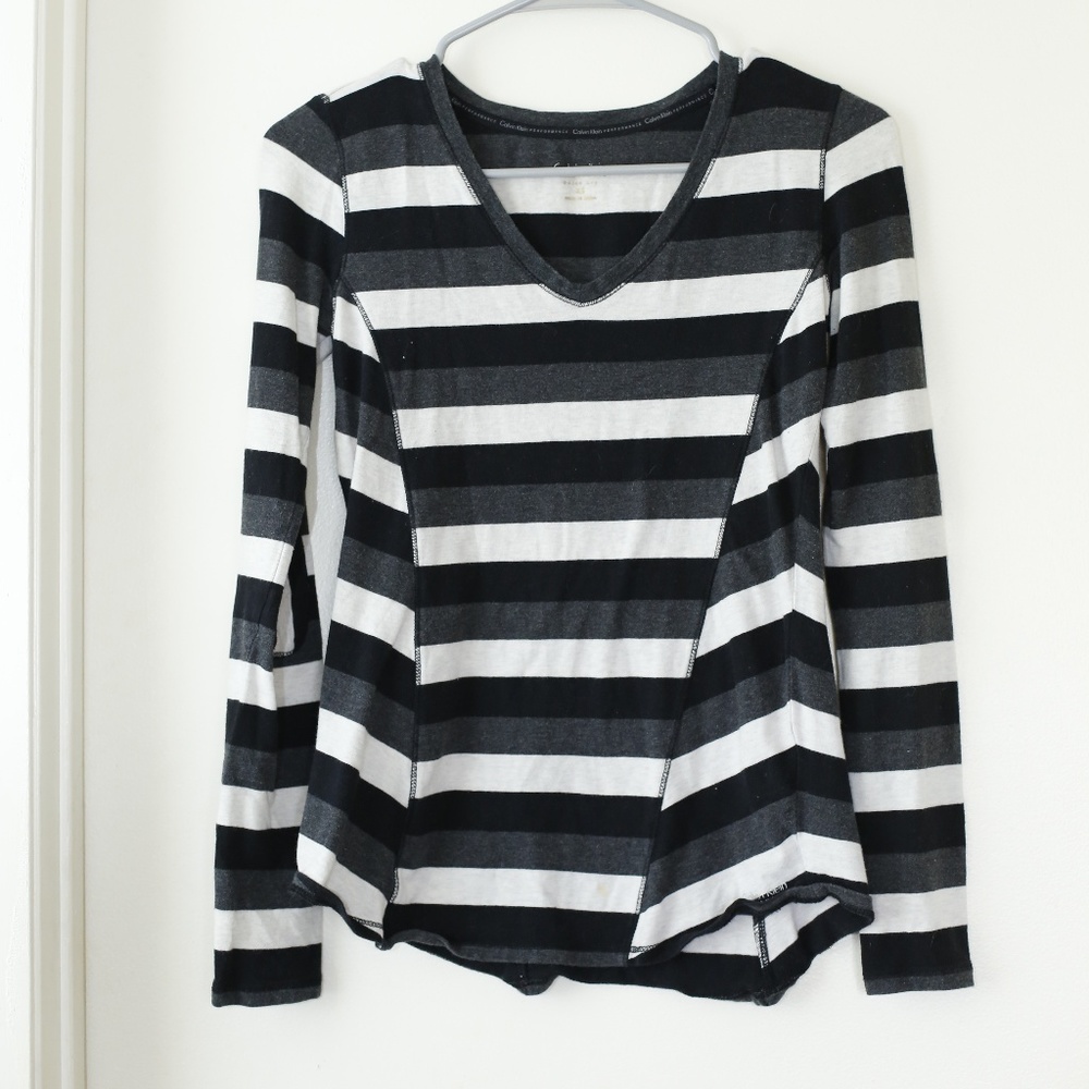 CALVIN KLEIN striped long sleeved performance top